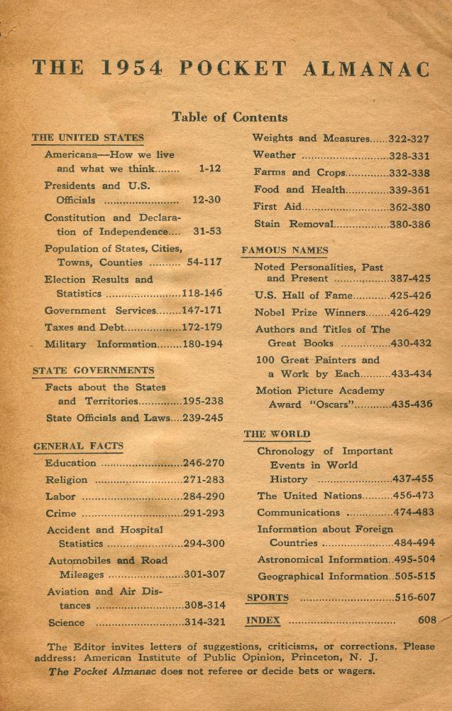 『A CARDINAL GIANT 50 - THE 1954 POCKET ALMANAC』 2