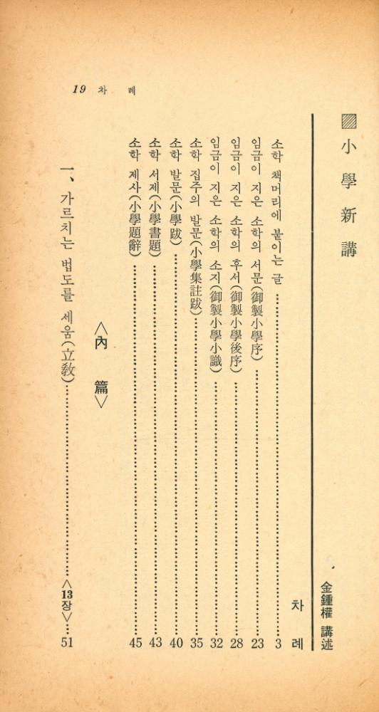 『瑞文文庫 283 - 小學新講<内篇>(서문문고 283 - 소학신강<내편>)』 2