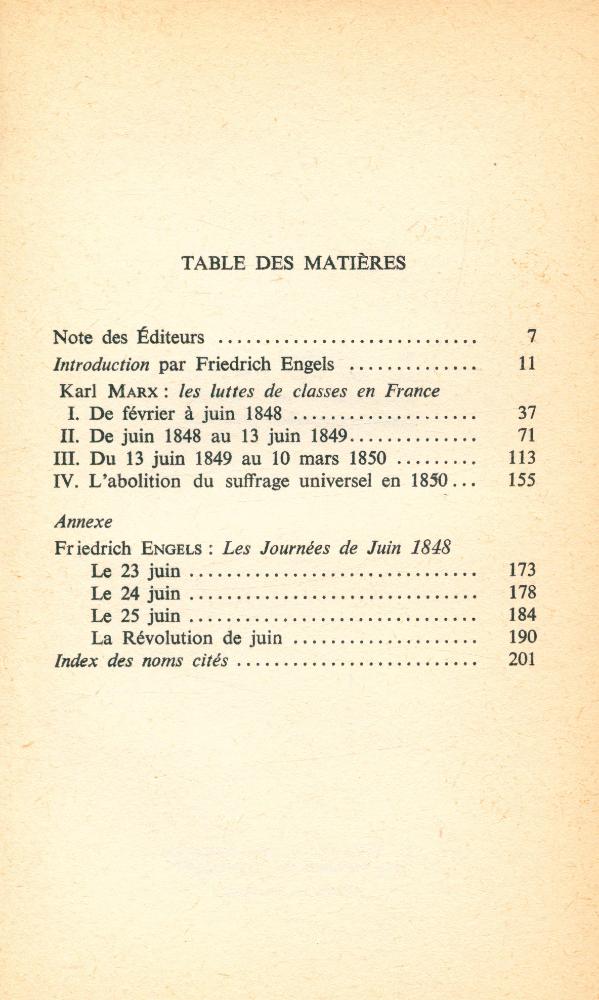 『Les luttes de classes en France 1848 - 1850』 2