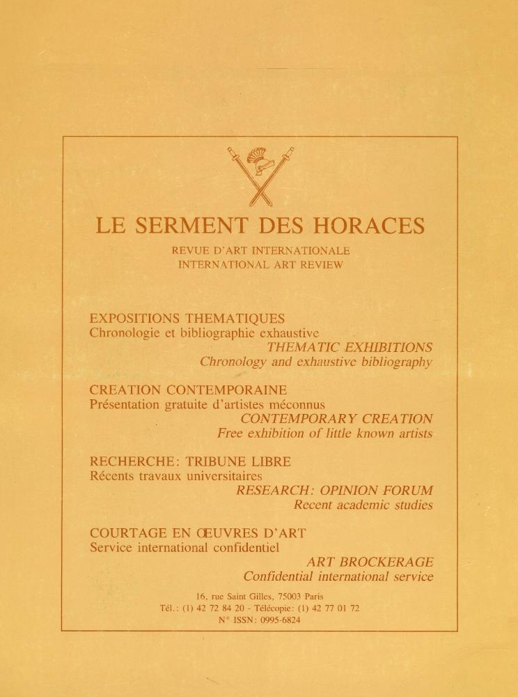 『LE SERMENT DES HORACES』 N°4 PRINTEMPS - ETE 1990 3