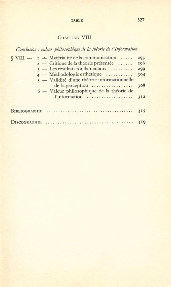 『THÉORIE DE L'INFORMATION ET PERCEPTION ESTHÉTIQUE』 6