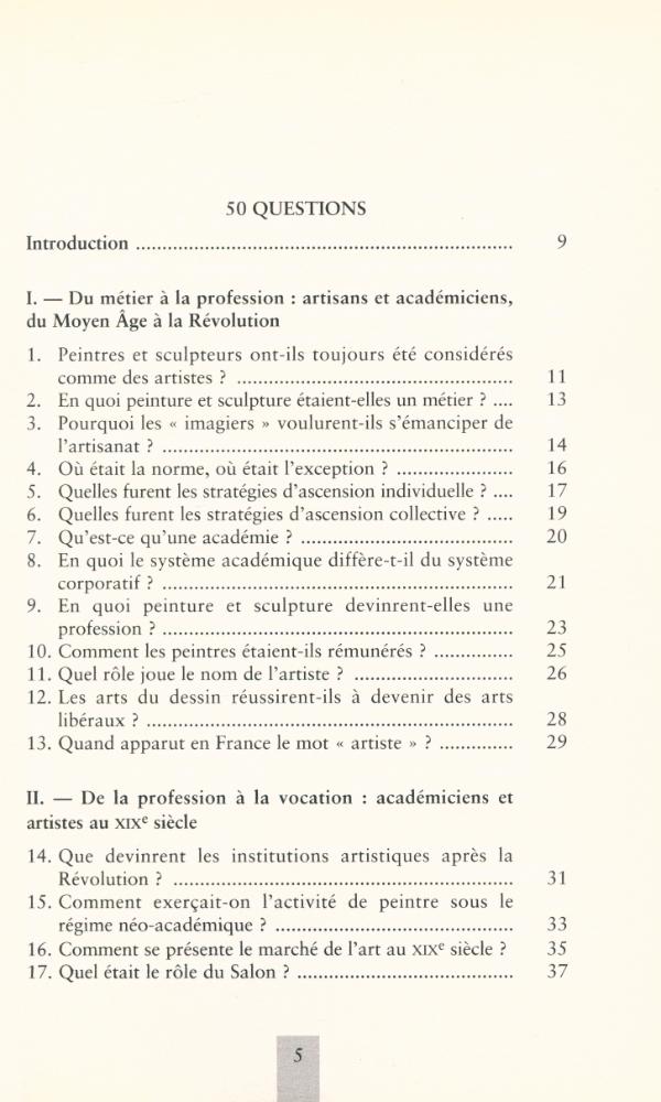 『50 QUESTIONS - Être artiste : Les transformations du statut des peintres et des sculptuers』 2