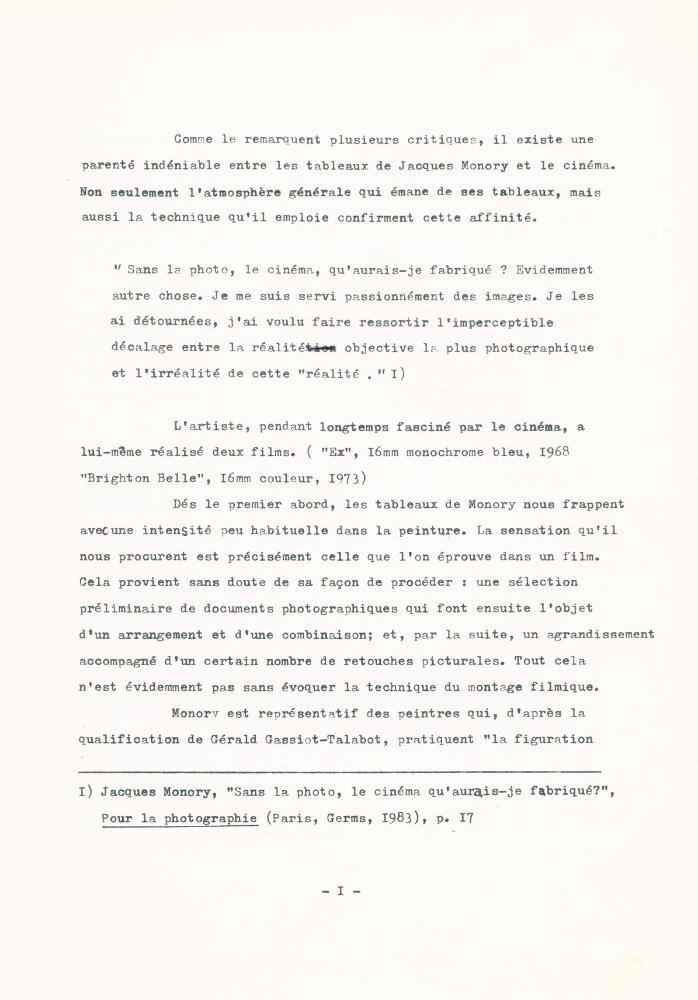 「Effets cinématographiques des tableaux de Jacques Monory」 2