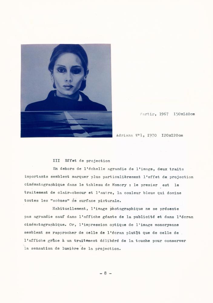 「Effets cinématographiques des tableaux de Jacques Monory」