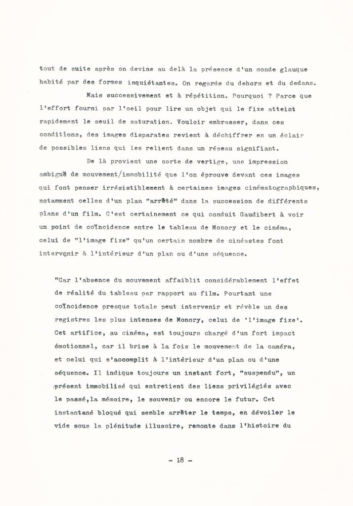 「Effets cinématographiques des tableaux de Jacques Monory」