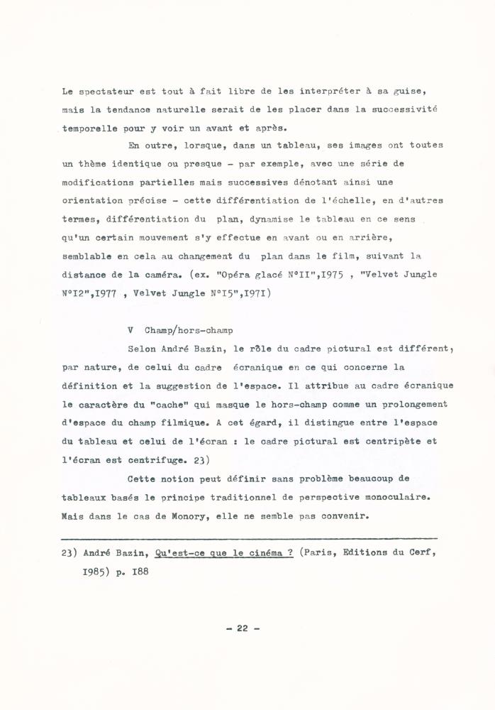 「Effets cinématographiques des tableaux de Jacques Monory」