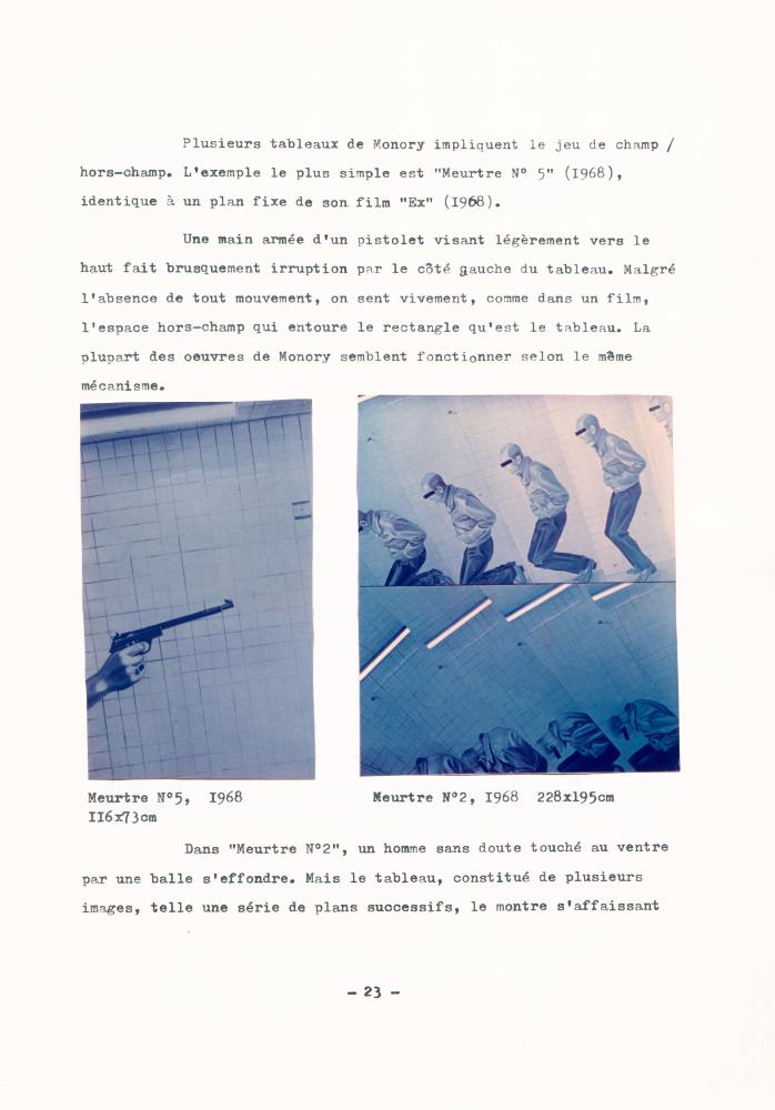 「Effets cinématographiques des tableaux de Jacques Monory」