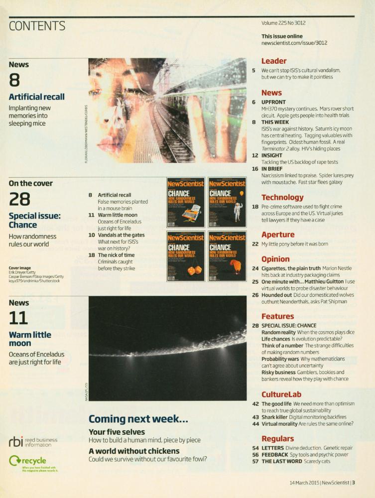 『New Scientist』 No.3012, 14 March 2015 2