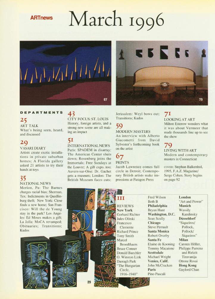 『ARTnews』 MARCH 1996 2