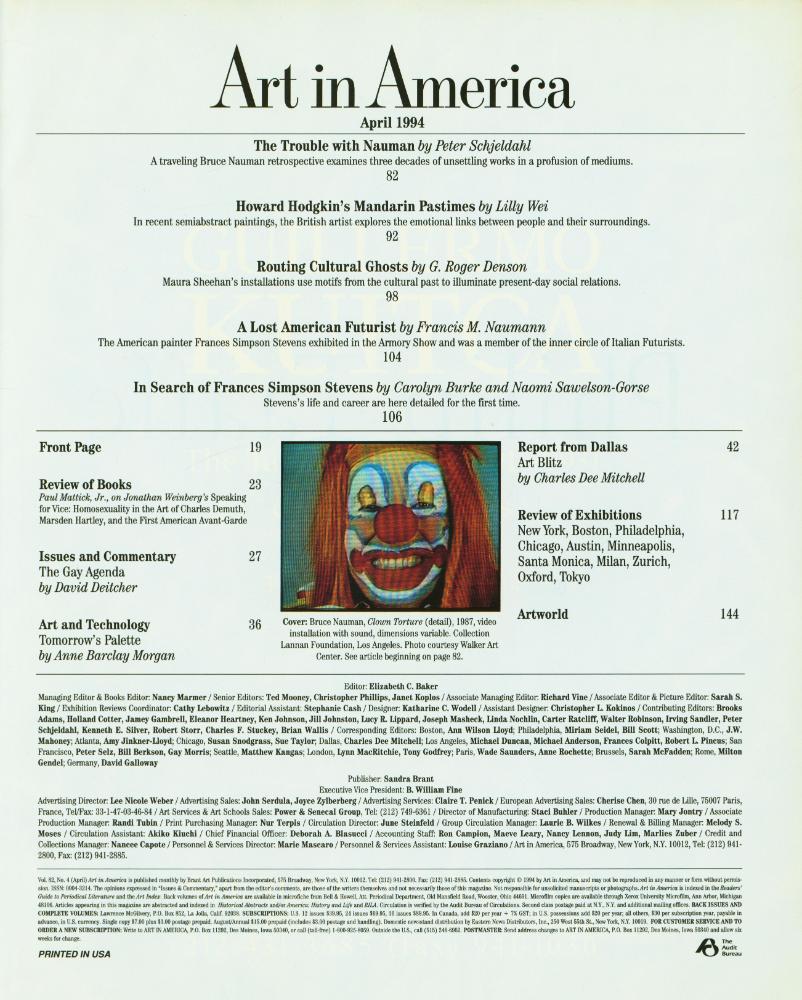 『Art in America』 Vol. 82, No. 4(April), 1994 2