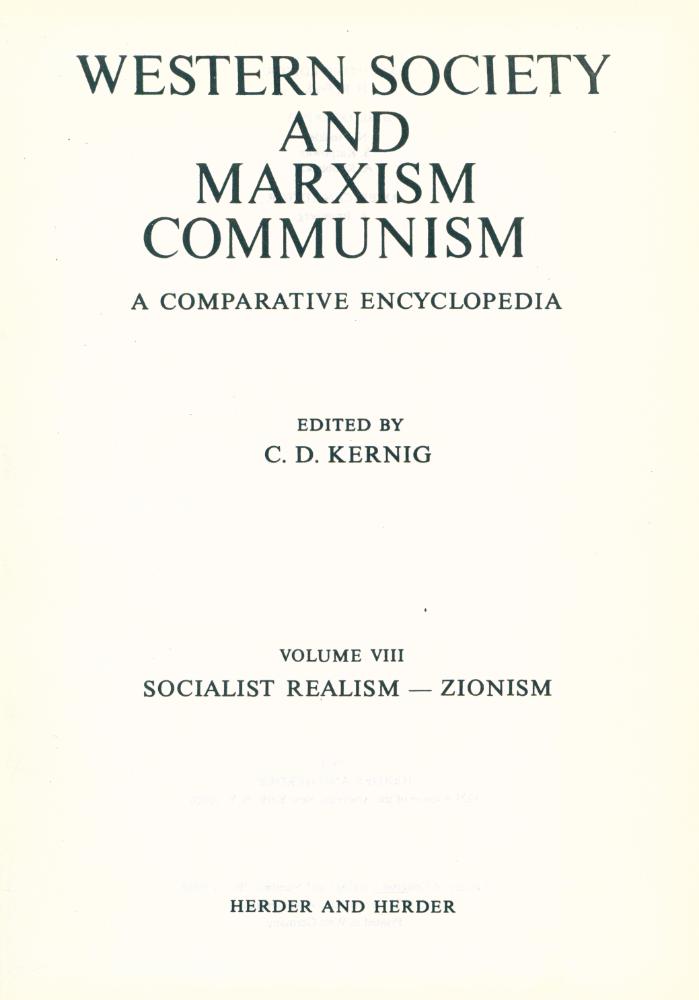 『WESTERN SOCIETY AND MARXISM COMMUNISM A COMPARATIVE ENCYCLOPEDIA  VOLUME Ⅷ : SOCIALIST REALISM - ZIONISM』 2
