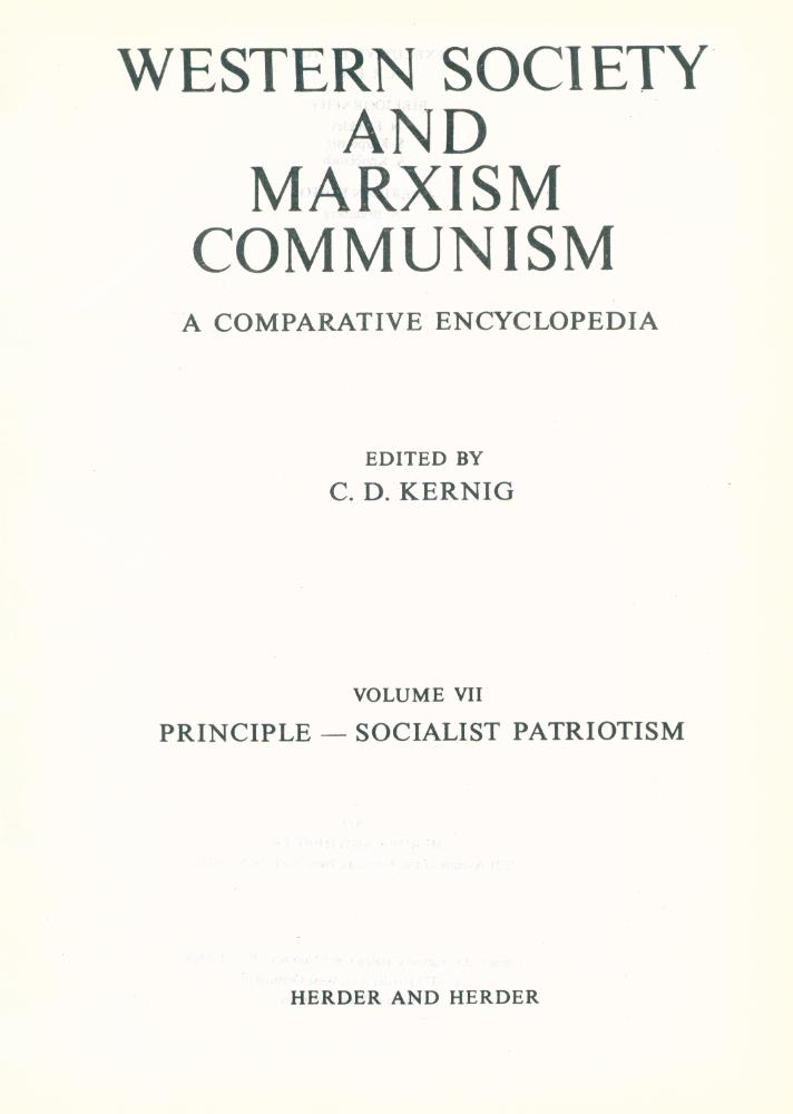 『WESTERN SOCIETY AND MARXISM COMMUNISM A COMPARATIVE ENCYCLOPEDIA  VOLUME Ⅶ : PRINCIPLE - SOCIALIST PATRIOTISM』 2