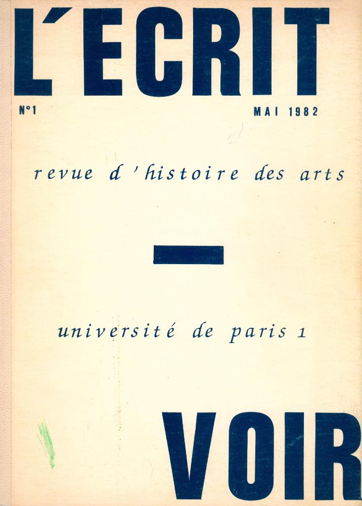 『L'ECRIT - VOIR』 N° 1, MAI 1982 1