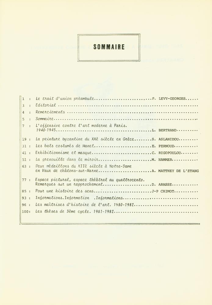 『L'ECRIT - VOIR』 N° 1, MAI 1982 2