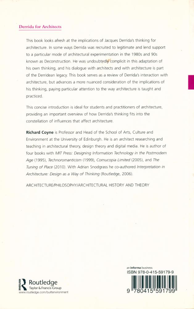 『Thinkers for architects 7 -  Derrida for architects』 4