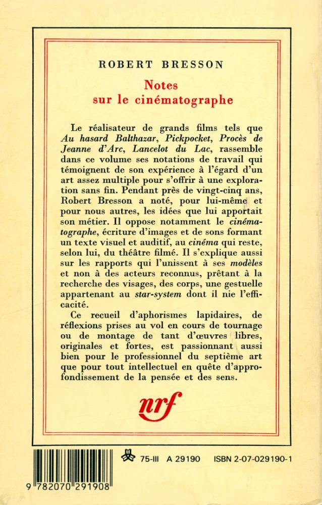 『Notes sur le cinématographe』 3