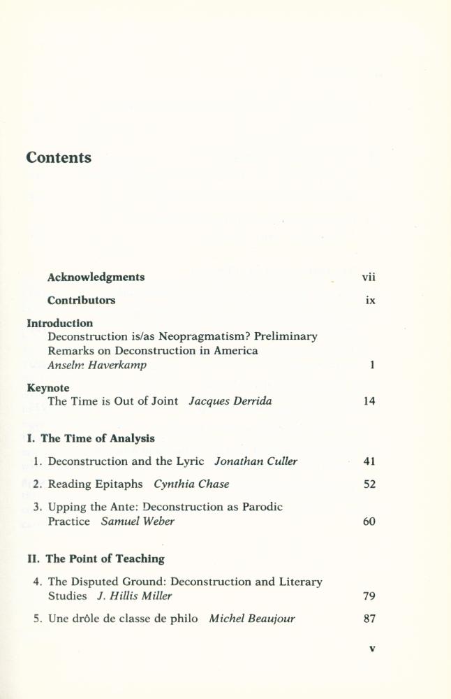 『Deconstruction is/in America : a new sense of the political』 2