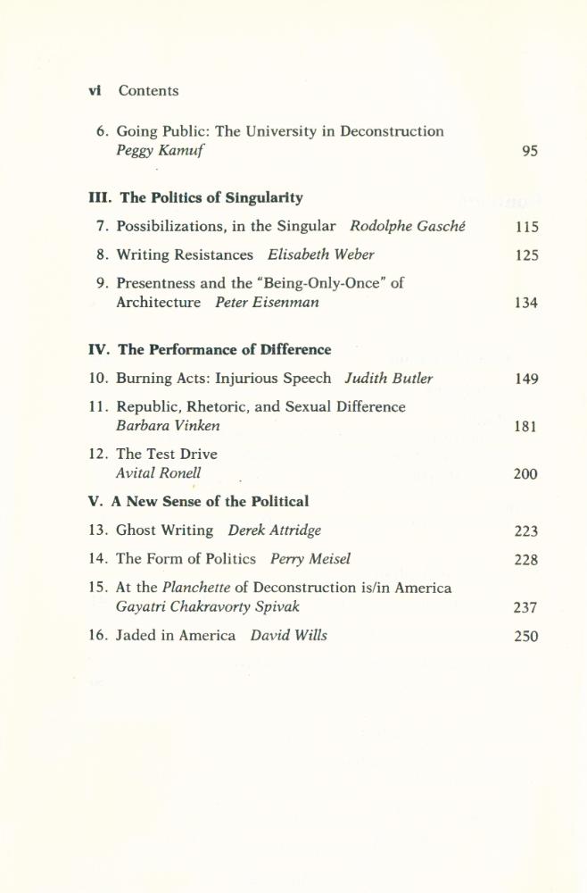 『Deconstruction is/in America : a new sense of the political』 3