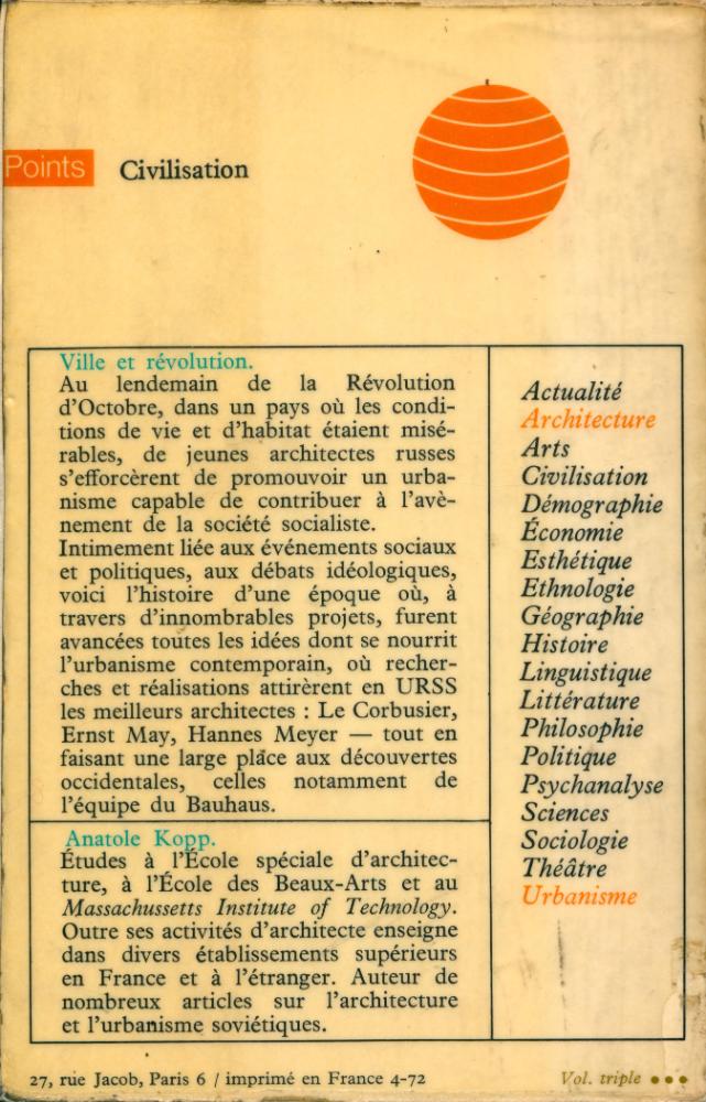 『Ville et Révolution  : architecture et urbanisme soviétiques des années vingt』 3