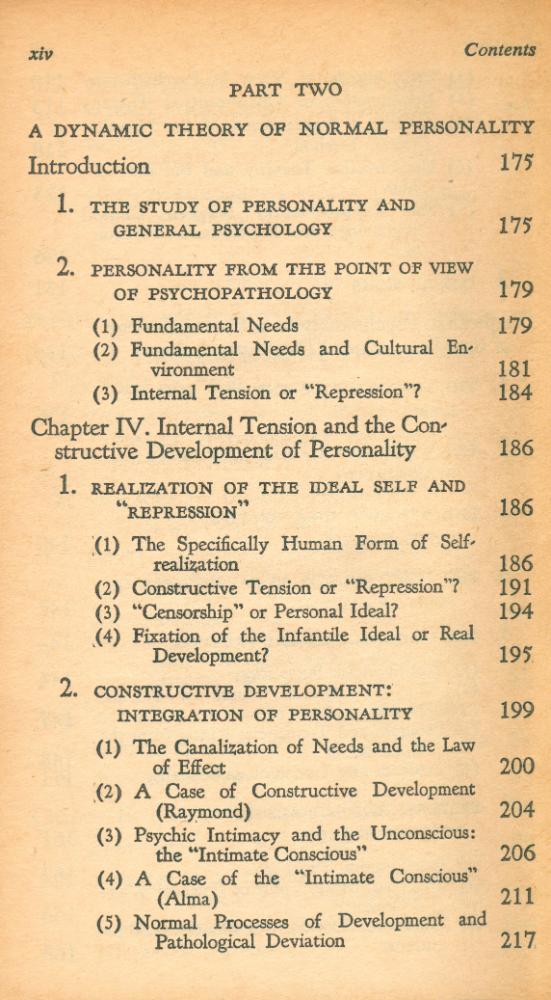 『PSYCHOANALYSIS AND PERSONALITY : A Dynamic Theory of Normal Personality』 5