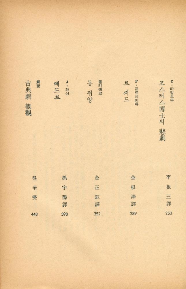 『三省版 世界文學全集 48 - 世界戲曲選 Ⅰ <古典劇>(삼성판 세계문학전집 48 - 세계희곡선 Ⅰ <고전극>)』 3