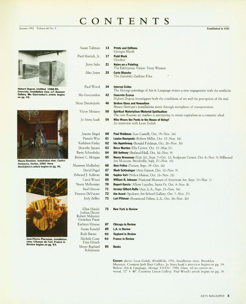 『ARTS MAGAZINE』 JAN 1992 2