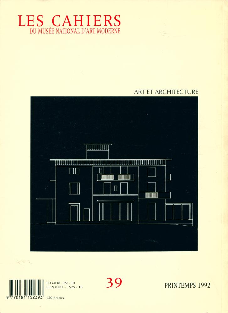 『LES CAHIERS DU MUSÉE NATIONAL D'ART MODERNE』 39 PRINTEMPS 1992 3