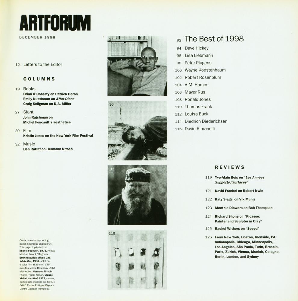『ARTFORUM INTERNATIONAL』 DECEMBER 1998 XXXVII No. 4 2