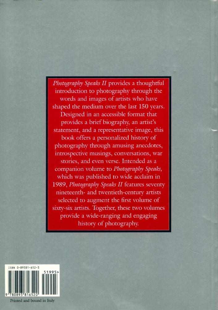 『PHOTOGRAPHY SPEAKS Ⅱ : From The Chrysler Museum Collection : 70 PHTOGRAPHERS ON THEIR ART』 3