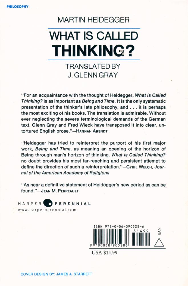 『WHAT IS CALLED THINKING?』 3