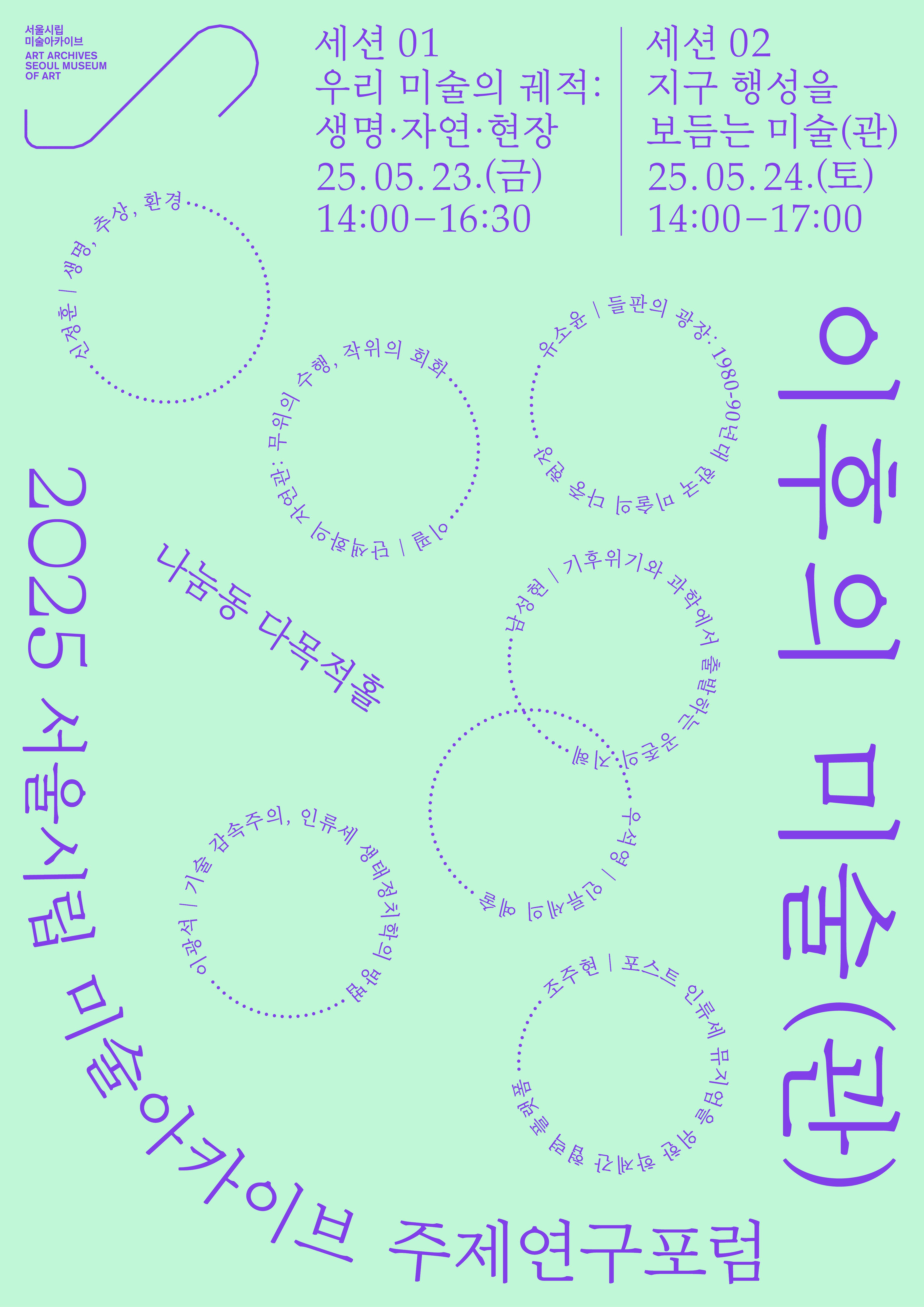 2025 서울시립 미술아카이브 주제연구포럼 <이후의 미술(관)>